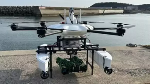 水空合体ドローンと音響測位装置を用いた防波堤の遠隔・自動水中点検実証に成功