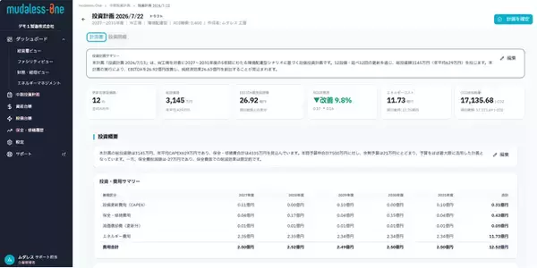 製造業復活へ。脱炭素と老朽化対策のための設備投資意思決定支援サービス提供開始