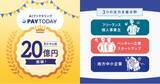 「即日振込のファクタリングサービスPayToday: サービスリリース1年で累計の買取申込金額が２0億円を突破！！」の画像1