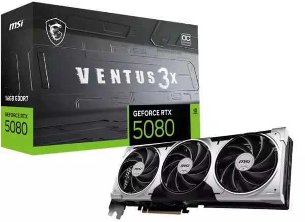 MSI、GeForce RTX 5080を搭載したグラフィックスカード「GeForce RTX(TM) 5080 16G VENTUS 3X OC PLUS/NV」を発売