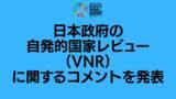 「SDGsジャパン、日本政府の自発的国家レビュー（VNR）に関するコメントを発表」の画像1