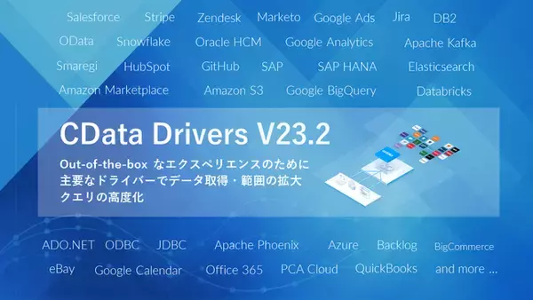 270以上のSaaS / DB にリアルタイムデータ連携する『CData Drivers』のV23.2 アップデートを発表