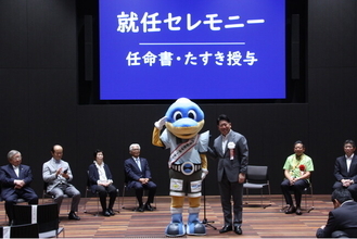 川崎フロンターレ公式マスコット「ふろん太」が交通安全サポーターに就任！7月17日（金）に就任式を開催しました。