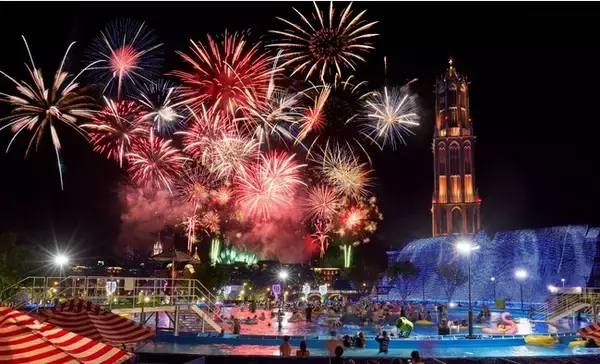 日本一のイルミネーションと圧巻の花火を堪能できるプールはハウステンボスだけ！1日中楽しめる、どこよりも華やかで“絵になるプール”が登場