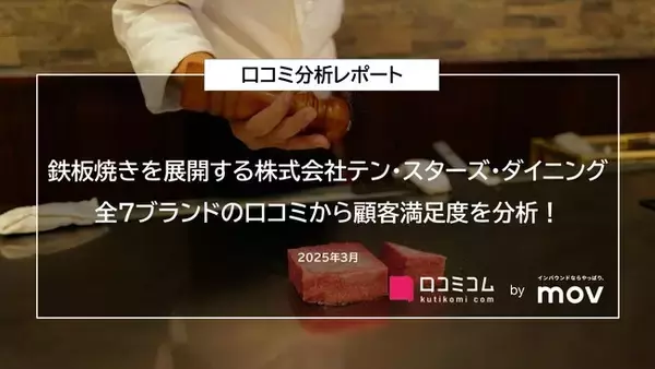 鉄板焼きを展開する「株式会社テン・スターズ・ダイニング」全7ブランドの口コミから顧客満足度を分析！