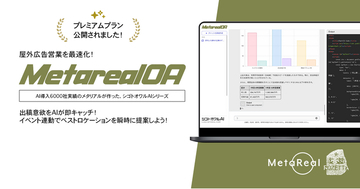 屋外広告スペース需要分析レポートAIエージェント「Metareal アウトドアアド(Metareal OA)」プレミアムプラン12/18提供開始