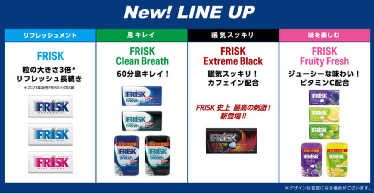 ミント錠菓「FRISK」が20年ぶり（※1）の全商品同時フルリニューアル 