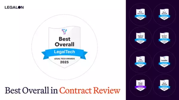 「2025 Theorem Best LegalTech Software Awards」において、Best Overall in Contract Review（契約レビュー部門 最優秀賞）に選出