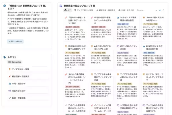 補助金Flash、「事業構築AIプロンプト集」を公開 ─ 補助金AIが“事業計画書づくり”を支援し、中小企業・士業・自治体のDXを推進