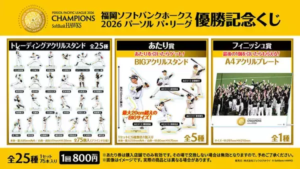 「福岡ソフトバンクホークス 2026パーソル パ・リーグ優勝記念くじ」発売のお知らせ