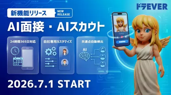 【業界初※】ドラEVER、AI面接機能を追加料金なしで標準搭載～AIスカウト機能も同時リリース。24時間365日AIが面接を完全代行、日程調整もドタキャンもないドライバー採用へ～