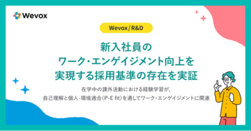 【Wevox/R&D】新入社員のワーク・エンゲイジメント向上を実現する採用基準の存在を実証