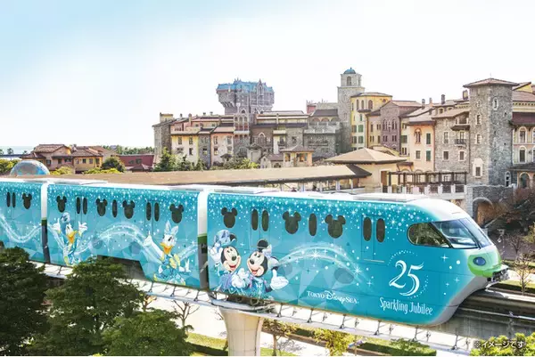 「東京ディズニーシー(R)25周年を記念したラッピングモノレール4月15日(水)から運行開始！」の画像