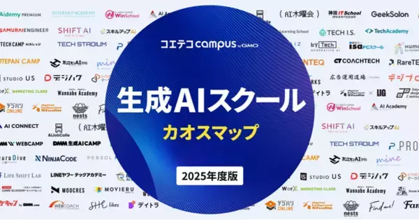 「コエテコキャンパス byGMO」が、2025年版『生成AIスクール カオスマップ』を公開【GMOメディア】