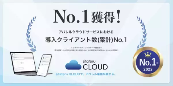 「sitateru CLOUD」がアパレルクラウドサービスにおける導入クライアント数（累計）No.1を獲得