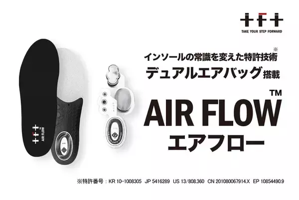 【インソールの常識を変えた！】特許技術のデュアルエアバッグを搭載した「AIR FLOW」がクラウドファンディングBOOSTERに登場！
