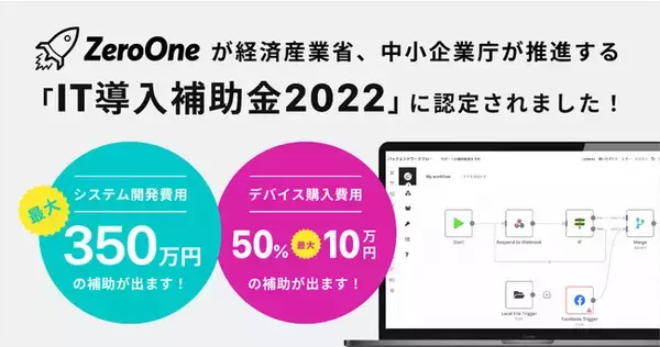 ノーコードプラットフォーム『ZeroOne』が「IT導入補助金2022」の対象ツールに認定