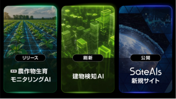スペースシフト、衛星データ解析「SateAIs(TM)」のメニューを拡充― 農作物生育モニタリングAIを追加、建物検知AIを用途別に再編