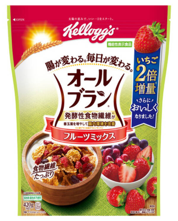 いちご2倍増量でもっとおいしく腸内環境改善 オールブラン フルーツミックス 2月下旬よりリニューアル発売 22年2月24日 エキサイトニュース
