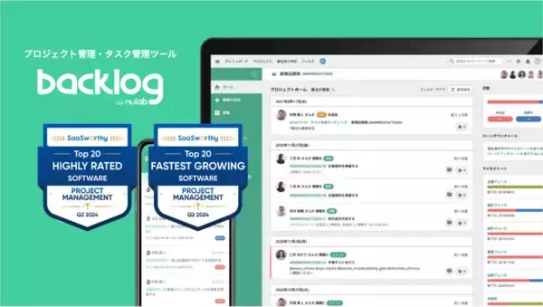 Backlog、ソフトウェアレビューサイト「SaaSworthy」において2024年第二四半期の評価の高いソフトウェアとしてプロジェクト管理部門の2つの称号を獲得