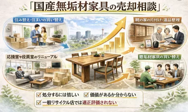 千葉県で「飛騨産業（キツツキマーク）家具の買取強化」を開始｜購入10年以内は3,000円買取保証、無垢材に精通した専門査定とSELUNOとの共同販売ルート構築