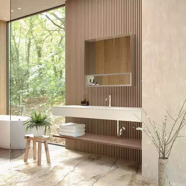 【住宅設備機器ブランドCrafree】壁に浮かぶ洗面台「Lavitas（ラヴィタス）」に壁付け水栓モデルが登場。72通りの組み合わせでオーダーメイド感覚の洗面空間を実現。