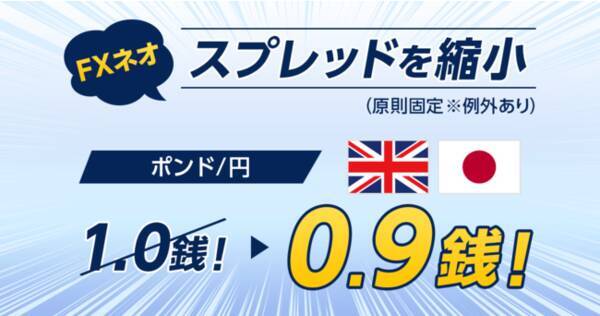 Gmoクリック証券 Fxネオ ポンド 円の通常スプレッド縮小のお知らせ 22年8月1日 エキサイトニュース