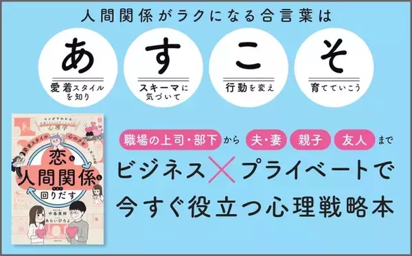 「なぜかいつも人間関係でつまずく」「恋愛で同じ失敗を繰り返している」方へ。恋愛のすれ違いからビジネスの対人関係まで科学的に解決する大人の心理学戦略本発売！【佐伯ポインティさんYouTubeで絶賛！】