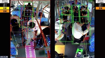 サイバーコアの高速エッジAIを用いた「AI搭載型乗合バス 車内事故防止システム」が日本バス協会主催の実証実験に採用