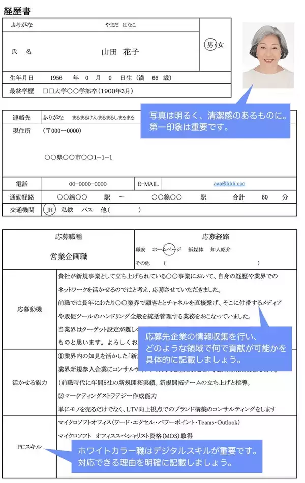「伝えたいのは、昔の学歴よりも現在の能力。シニアライフデザイン協会が開発した「シニアが書類選考を通過するための履歴書」とは」の画像