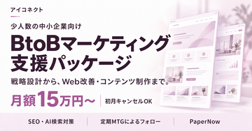 アイコネクト、少人数の中小企業向け「BtoBマーケティング支援パッケージ」を月額15万円から提供開始