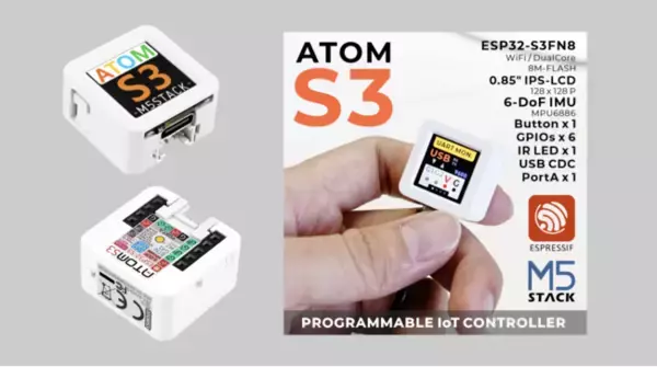 人気のM5Stack社小型開発モジュールATOMシリーズにIPS液晶搭載の新製品「ATOM S3」が登場、スイッチサイエンスにて2022年12月23日16時より販売開始