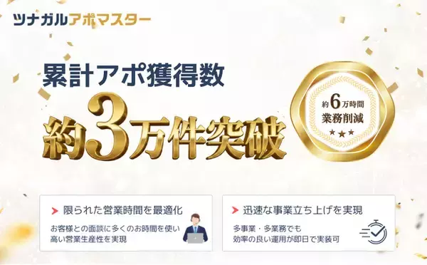 不動産売却事業者向け架電代行サービス「ツナガルアポマスター」、累計アポ数が約3万件を突破