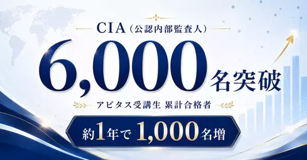 CIA（公認内部監査人）資格、アビタス受講生の累計合格者が6,000名を突破
