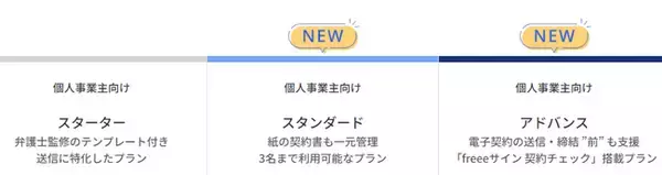 freeeサイン、フリーランス・個人事業主向けプランを新たに2つ新設