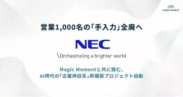 営業1,000名の「手入力」全廃へ。Magic Moment、NECへPlaybook Captureを導入 Magic Momentと共に挑む、AI時代の「企業神経系」再構築プロジェクト始動
