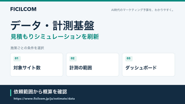 GA4設定・EC計測・ダッシュボードの依頼範囲から予算を検討。フィシルコム、データ・計測基盤の見積もりシミュレーションを刷新