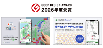 「ガソリン価格なぞって検索」と「ダイヤグラム時刻表」機能が、2026年度 グッドデザイン賞を受賞！