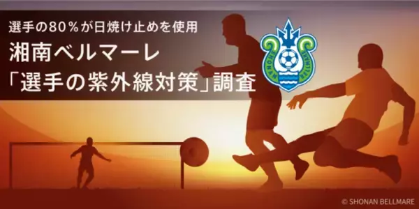 【紫外線対策について、湘南ベルマーレの選手へ調査を実施】長時間、紫外線を浴びることが影響か？湘南ベルマーレの選手　約80％が日焼け止めを使用！