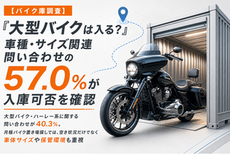 「大型バイクは入る？」車種・サイズ関連問い合わせの57.0％が入庫可否を確認【バイク庫 問い合わせ分析】