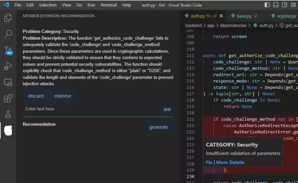 NEC X社の新事業創出プログラムで設立された「Metabob」、統合開発環境内でAIベースのコードレビューを実現するVSCode拡張機能を提供開始