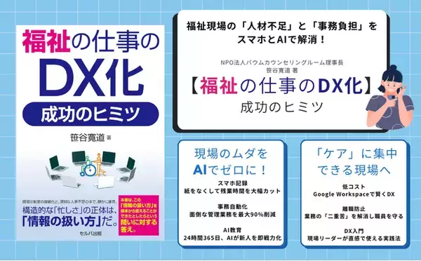 人手不足と膨大な事務作業の「二重苦」に向き合う福祉・介護現場のためのDX実践書『福祉の仕事のDX化　成功のヒミツ』を発売