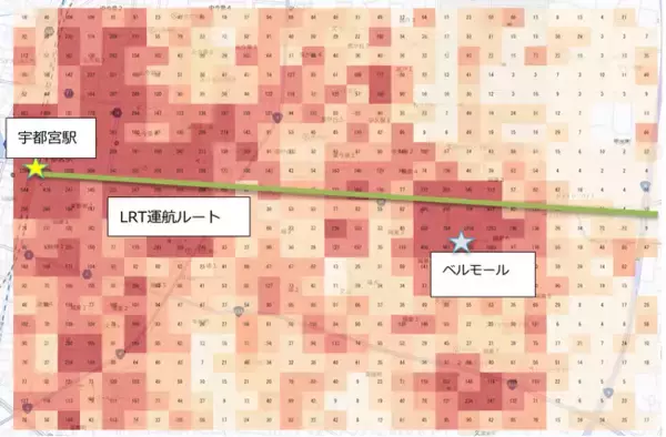 「ジオテクノロジーズ、栃木県の「宇都宮LRT」開業後を人流調査」の画像