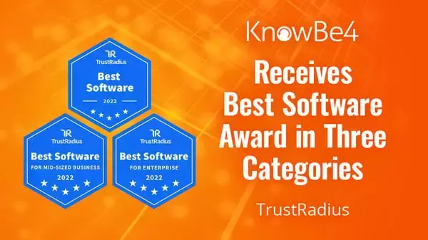 KnowBe4がTrustRadiusの新設のベストソフトウェア（Best Software）リストにランクイン