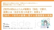 Z世代の約4人に1人が副業を「SNS」で探す。副業には「自分を見つめ直す」効果も？Z世代・Y世代の副業に関する意識調査を実施