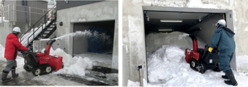 真夏のオフィスを雪でクールダウン