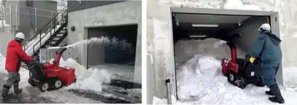 真夏のオフィスを雪でクールダウン