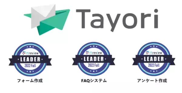 3部門でLeader受賞！フォーム、FAQ、アンケート機能が評価され、TayoriがITreview Grid Award2022 Fallに輝く