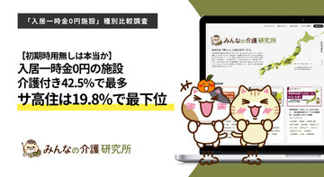 【"賃貸だから初期費用もかからない"は本当か】入居一時金0円、介護付き有料老人ホーム42.5%で最多・サ高住19.8%で最下位｜みんなの介護研究所「入居一時金0円施設の種別比較調査」＜2026年8月＞