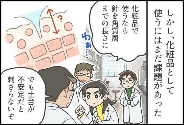 発想の転換で世界初の偉業、新市場を拓く！マンガで見る「コスメディ製薬物語」 溶解型マイクロニードル編
